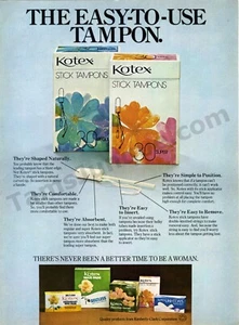 1978 Kotex Stick Tampons Menstruation Periods PRINT AD Great decor idea (3495) - Picture 1 of 1