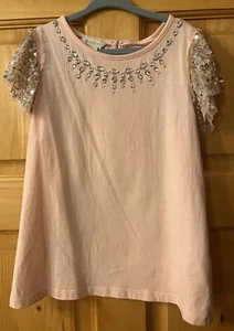 Mädchen Monsoon Top Alter 7-8 rosa, glitzernd, detailliert - Bild 1 von 8