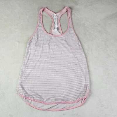 Lululemon Womens Tank Top Size 4 Pink Striped Yoga Athleisure Gym - Imagem 1 de 4