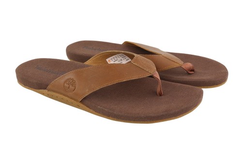 TIMBERLAND A2AV2 Scarpe Da Uomo EU44 In Pelle Marrone Slip On Flats Logo Casual