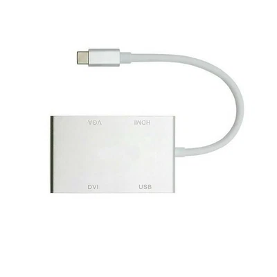 Plug&Play USB-C Type C to HDMI DVI 4K VGA Multiport Adapter Convert with USB 3.0 - Image 1 of 4