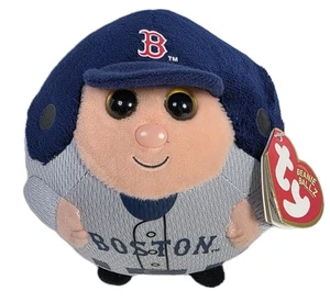 Boston Red Sox Ty MLB Beanie Ballz Baby MLB Baseball 5" W/Tags Euc Gray Outfit - Picture 1 of 19