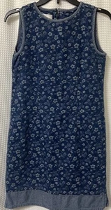 Vintage Blue Denim Jumper Sheath Dress CJ Banks Women's Size S 6 - Picture 1 of 13