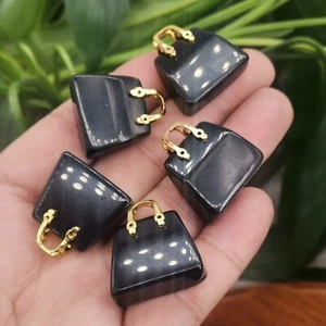 Bolsa de obsidiana natural calavera de cristal de cuarzo tallada gema curativa de reiki 1" 5 piezas - Imagen 1 de 11