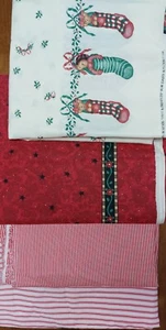 Fabric Lot 5 Yards Country Primitive Stars Christmas Craft SALE - Picture 1 of 3