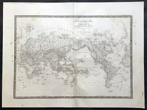 1821 Brue Large Antique World Map on Mercators Projection - New Holland, Texas - Picture 1 of 4