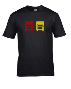 Roter LKW, gelber LKW - lustiger Zungenbrecher - Herren T-Shirt - Bild 1 von 2