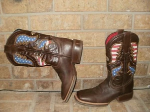 JB Stars n Stripes Leather Wide Square Toe Western Boot Men's Size 6 D/9463 - Picture 1 of 7