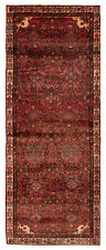 Vintage Bordered Hand-Knotted Carpet 3'3" x 9'3" Traditional Wool Rug