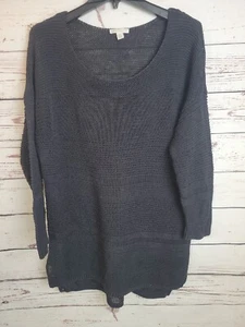 Cato GOTH Black Mesh High-Low Long Sleeve Tunic Cardigan Sweater Women's Size XL - Picture 1 of 9