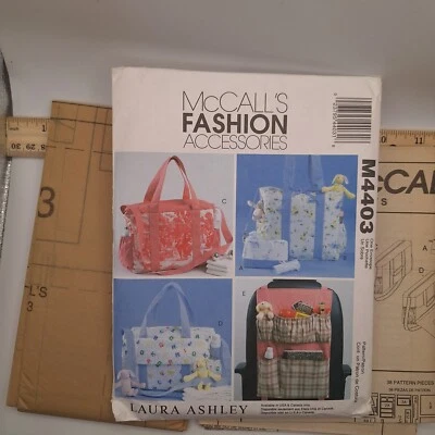 McCall's M4403 "Laura Ashley" Baby Diaper Bag & Car Accessories Uncut - Image 1 of 4