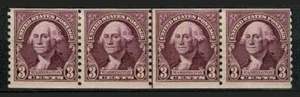 U7211 UNITED STATES Three cents purple Washington strip of 4 MH - Picture 1 of 2