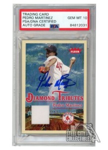 Pedro Martinez 2005 Fleer Diamond Tributes Auto Jersey Card #DT/PM PSA/DNA 10