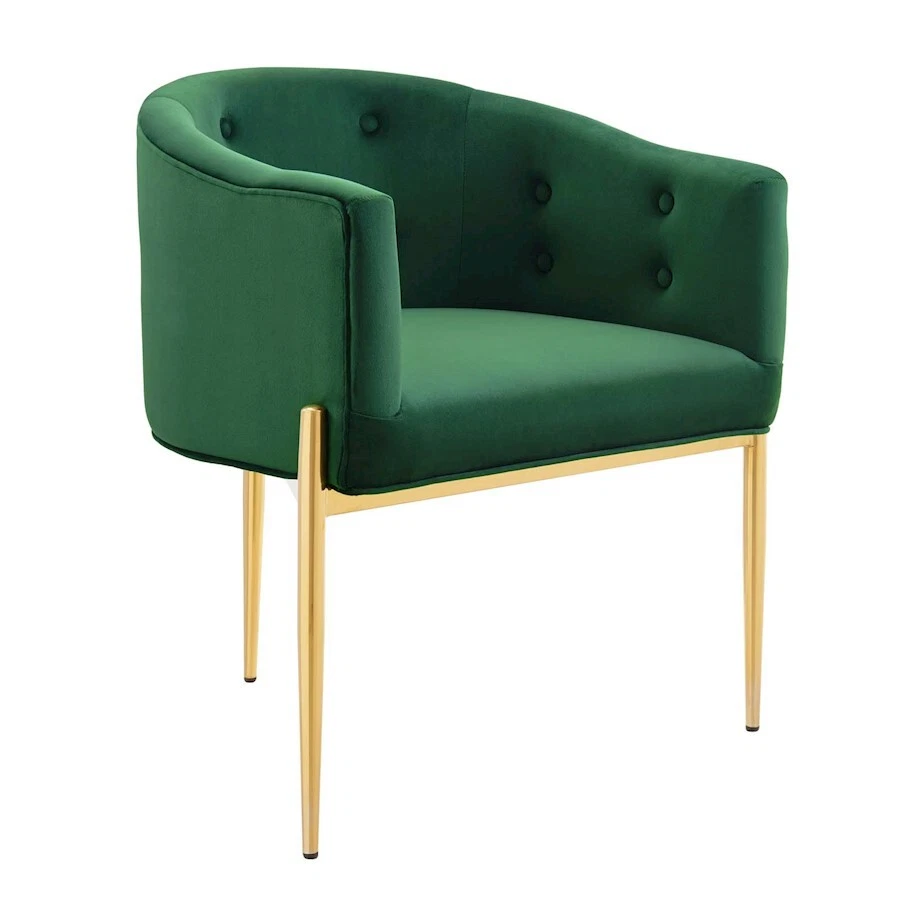 Modway Savour 30" Tufted Performance Velvet Accent Chair in Emerald Green