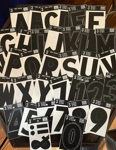 New, Hy-Ko, 3", Die Cut, Self Stick Vinyl, Black Letters, Numbers and Symbols - Picture 1 of 38