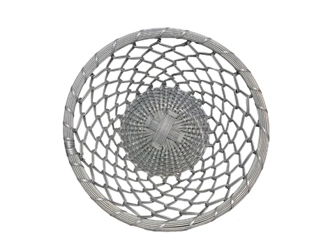 Vintage Pamono Woven Metal Basket Decorative Large Cover