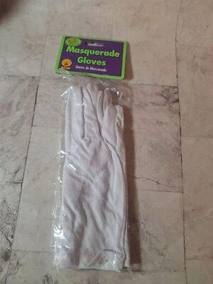 Rubies Costumes Santa Christmas White Masquerade Gloves 336W 100% Cotton - Image 1 of 3