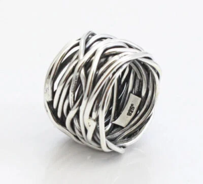 Wrapround Ring Dome Ring Silver Chunky Wrap Ring Handmade Band Ring All Ring Siz - Image 1 of 4