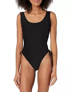 Bikini Lab Women's Lace Up Adjustable High Leg One Piece Swimsuit, Black XL - Picture 1 of 3