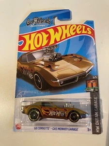 HOT WHEELS GAS MONKEY GARAGE 68 CORVETTE GOLD W/FLAMES NICE!!! - Picture 1 of 2