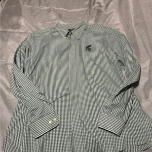 Antigua grünes lässiges Button Down Hemd MSU - Bild 1 von 4