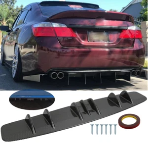 For Honda Accord Civic Carbon Fiber Rear Lip Bumper Spoiler Diffuser 7 Fin Shark - Bild 1 von 12