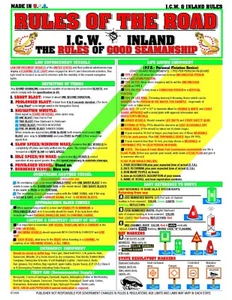 Boating Rules of The Road #2- Waterproof Quick Reference Guide - Foto 1 di 2