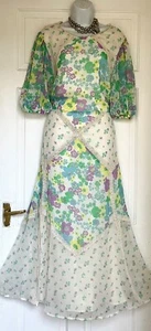 ASOS VINTAGE STYLE FLORAL BACK CUT MAXI WEDDING OCCASION PARTY DRESS SIZE 18 - Picture 1 of 7
