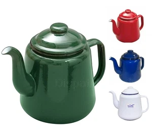 14cm Falcon Enamel Teapot Tea Pot 1.5L Traditional Old Vintage Camping 3 Pints - Picture 1 of 7
