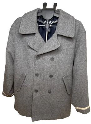 Blu Studio Napoli Men's Double-Breasted Wool Coat - Gray Melange - Size 52 - Image 1 of 4