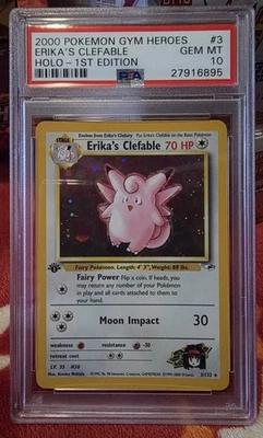 Erika's Clefable [1st Edition] #3 Pokemon Gym Heroes Set PSA 10 - Image 1 of 4