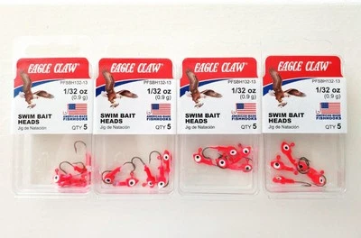 Eagle Claw Swim Bait Heads 1/32 oz Jig Heads Jigheads Jigs Fishing Lures Lot Pnk - Image 1 of 2