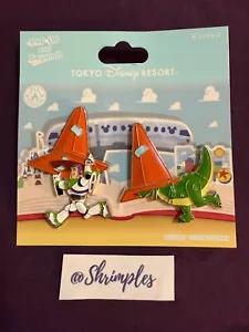 TOKYO DISNEY PIN Toy Story Buzz & Rex Coni Arancioni Set 3D Giappone NUOVO su scheda HTF - Foto 1 di 6