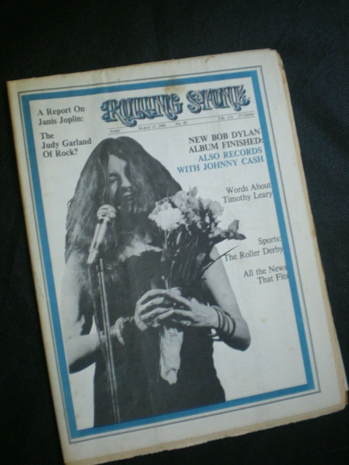 Revista Rolling Stone #29 15 de marzo 1969 Janis Joplin Bob Dylan Timothy Leary Foto 1 de 3