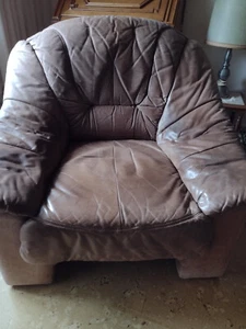 Sessel Leder braun Domino 4260WO26 "Segmüller"-gebraucht, gepflegt. Wohnzimmer - Bild 1 von 5