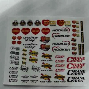 1/64 for hot wheels waterslide decals hooker headers MADE IN THE USA!