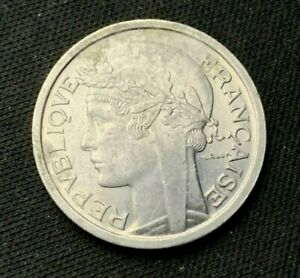 1957 France 1 Franc Coin UNC       World Coin Aluminum      #B345