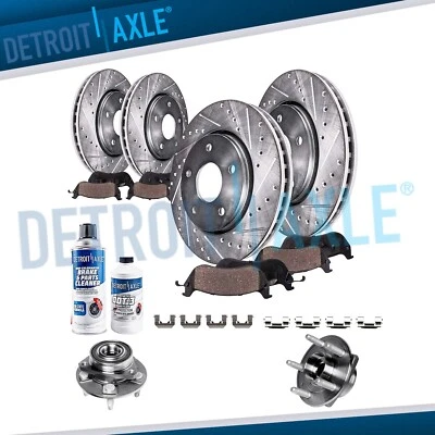 Kit de buje de rueda de pastillas de freno de rotor perforadas delanteras de 316 mm para Cadillac CTS 2008-14 Foto 1 de 4