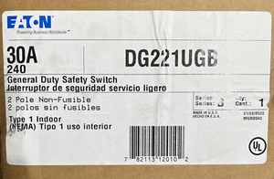 Eaton DG221UGB 30A/2P/240V GD Non-Fusible Indoor Safety Switch NIB - Picture 1 of 4