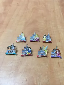 2002 Disney Trading Pin set of 7 Princess Castle Series Belle Aurora Jasmine s1 - Picture 1 of 4