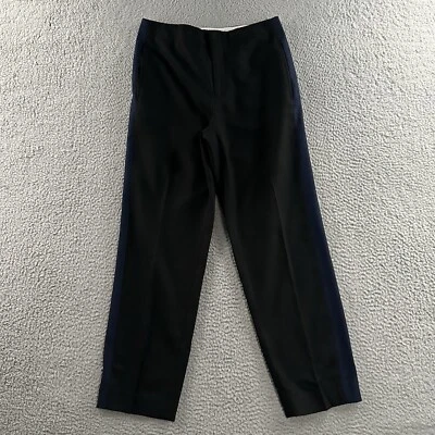 Club Monaco Womens Pants Black Blue Size 4 Dress Pant  Ankle Striped Wool Blend - Image 1 of 4