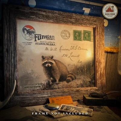 Vintage Fur Trapping Catalog Art Print Raccoon Hunting Fishing Cabin Decor Gift - Image 1 of 4