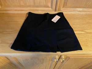 Sally Miller Kids Girl's Solid Black Single Front Slit Mini Skirt Size Lg 12 - Picture 1 of 7