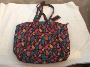 LAUREL BURCH LARGE QUILTED SHOULDER TOTE FELINE FAMILY NEW WITH TAGS - Picture 1 of 7