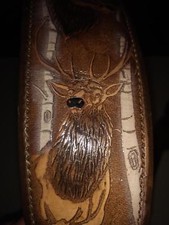 Leather Brushey Creek Elk Design Gun sling