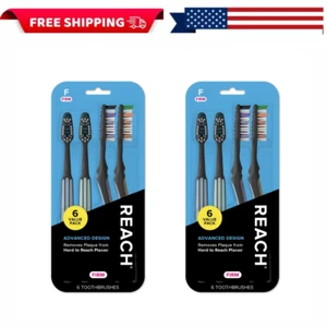 Reach Advanced Design Toothbrush, Firm Bristles, Ergonomic, 12 Count Value Pack - Picture 1 of 12
