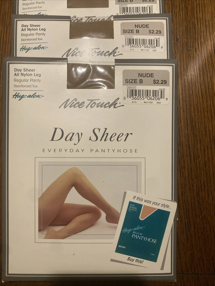 Vintage Sears TOUCH Day Sheer Nylon Everyday Pantyhose -Nude - Size B
