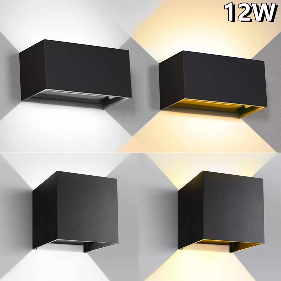 12W Wandlampe Cube Würfel LED Wand Leuchte Lampe Up Down außen/innen wasserdicht - Bild 1 von 1