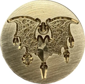 Bat with Mandala-style Wings - Wax Seal Stamp Head, 1.2" diameter - Picture 1 of 3