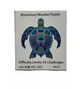 Handcrafted Wooden Jigsaw Puzzle~Sea Turtle~Size A3, M141, New~Sealed - Picture 1 of 1